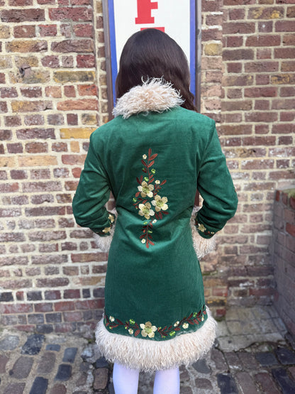 Penny Lane Fur Collar Clover - Coat