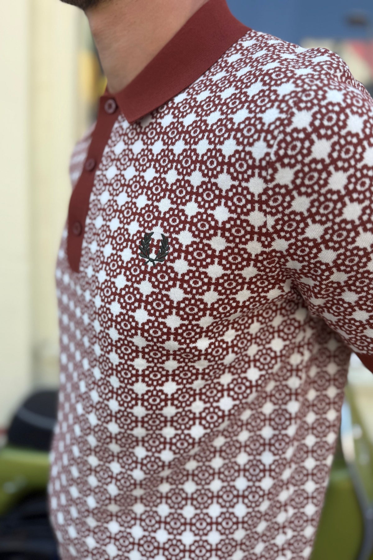 K3305 Floral Jacquard Brandy - Polo