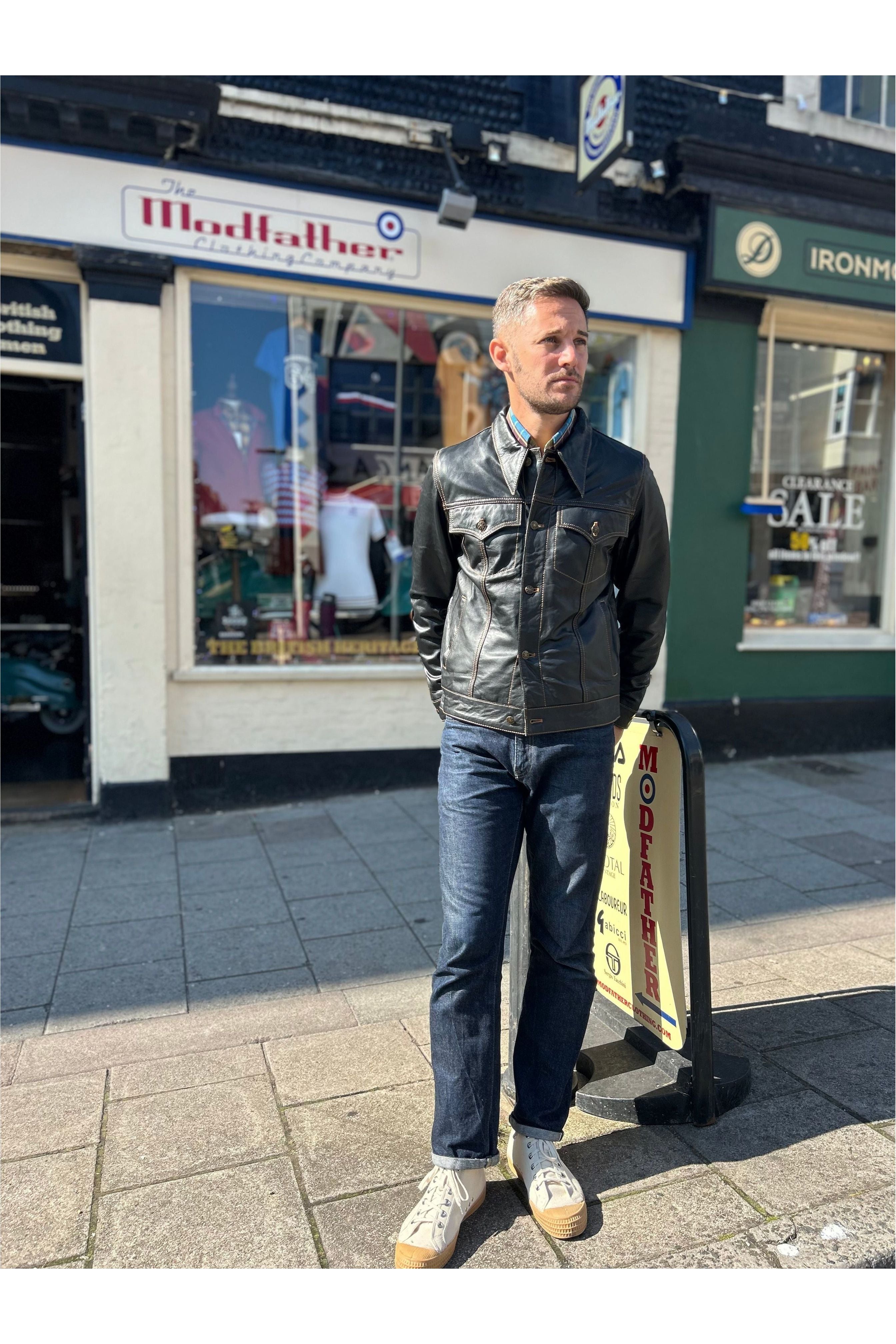 Men’s Leather Classic Black - Trucker Jacket