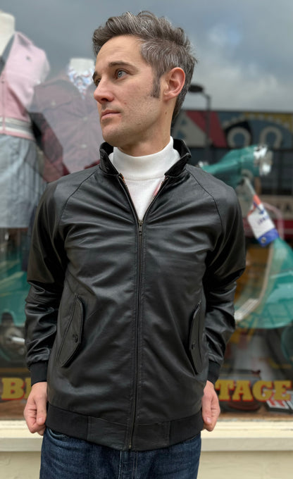 Men’s Leather Classic Black - Harrington Jacket