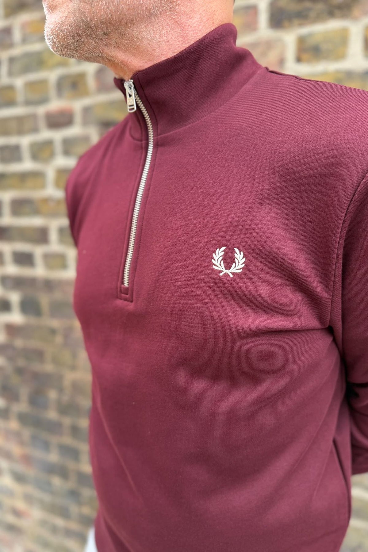 M3574 Half Zip Oxblood / Ecru - Sweatshirt