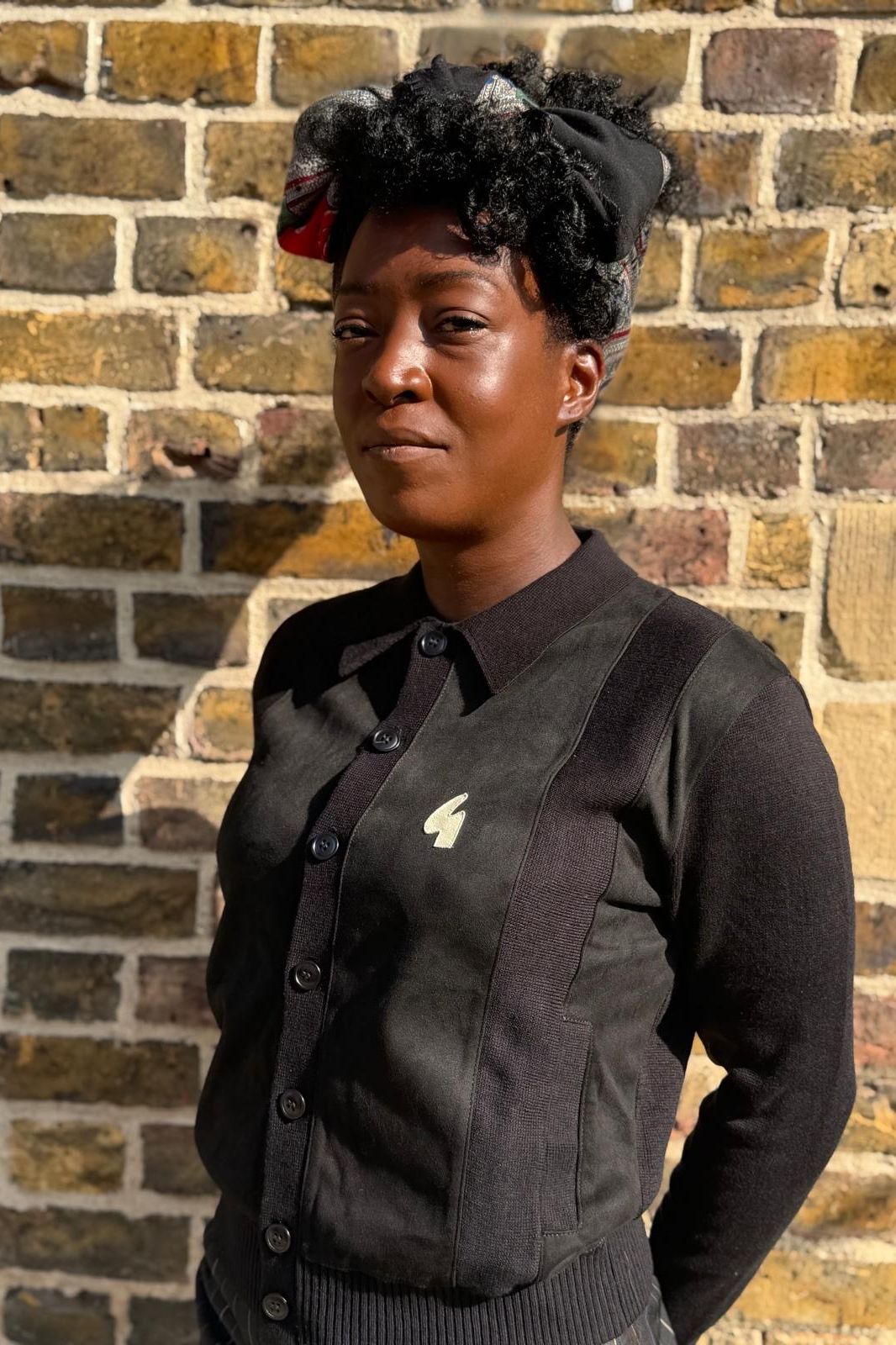 Rita Black Button Through - Cardi
