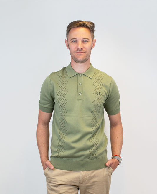 K9749 Olive Mint Green Knitted Cotton - Shirt