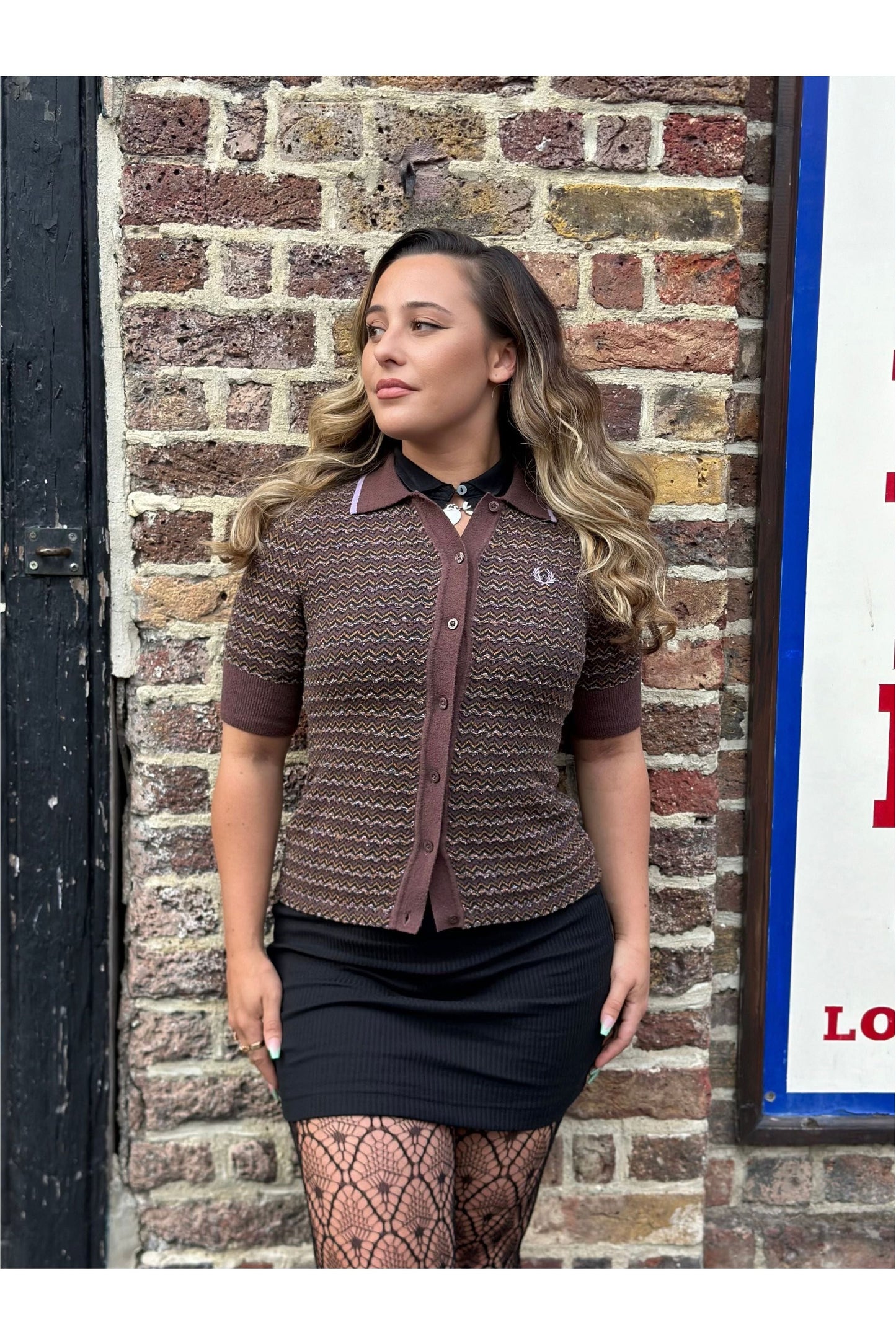 K8112 Boucle Jacquard / Carrington Brick - Knitted Polo