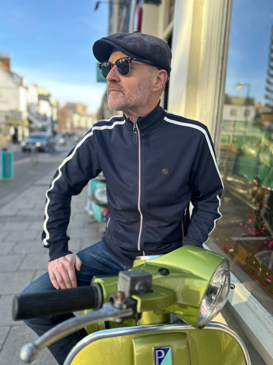 Stripe Sleeve Navy - Track Top