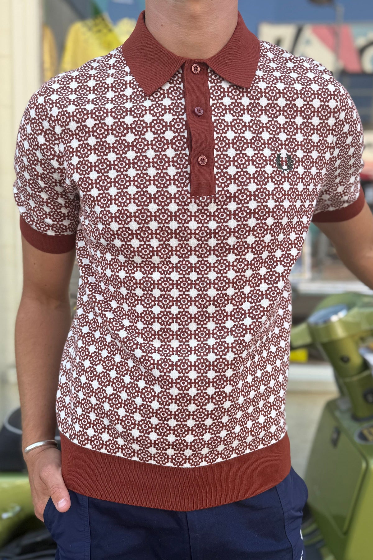K3305 Floral Jacquard Brandy - Polo