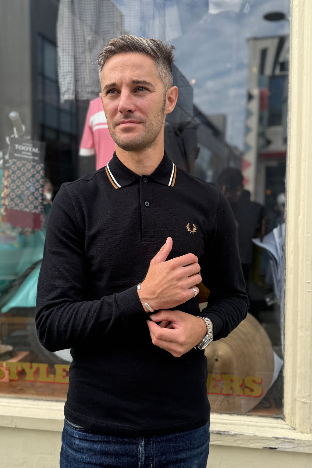 M3636 Black - L/S Polo