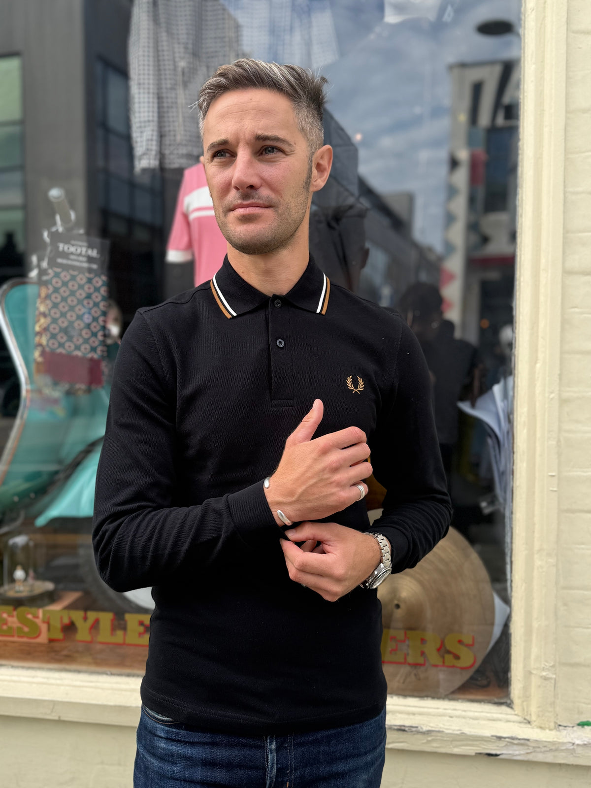 M3636 Black - L/S Polo
