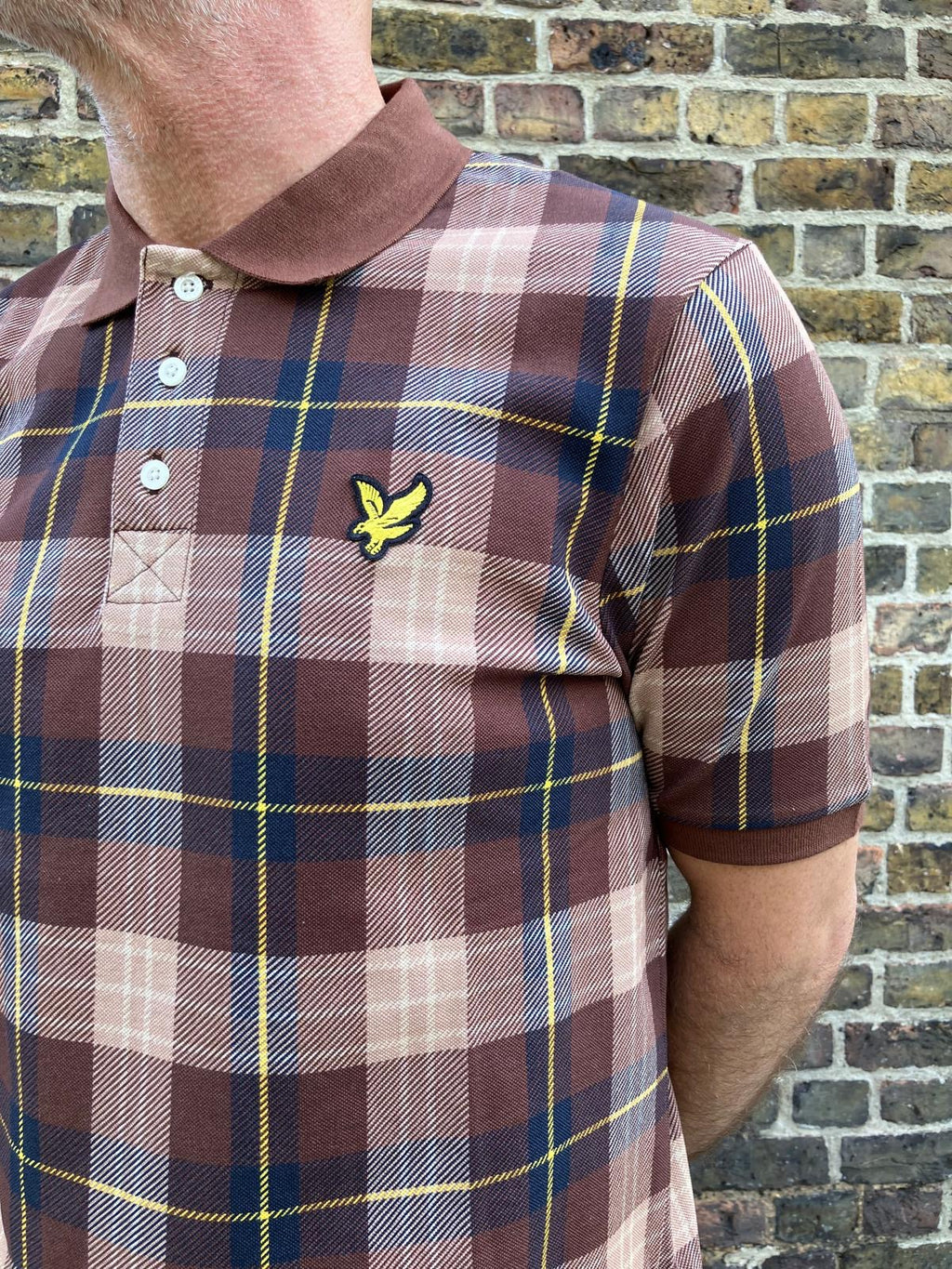 Tartan Brown / Gold - Polo Knit