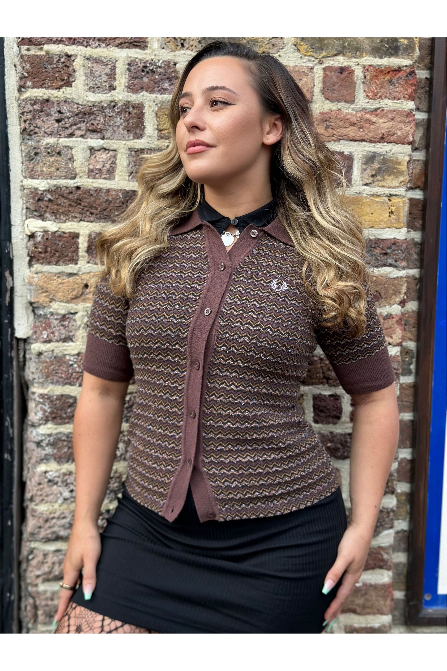 K8112 Boucle Jacquard / Carrington Brick - Knitted Polo