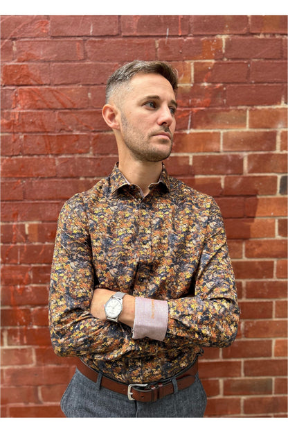 Forest Leaves Gold Yellow - Long Sleeve Shirt