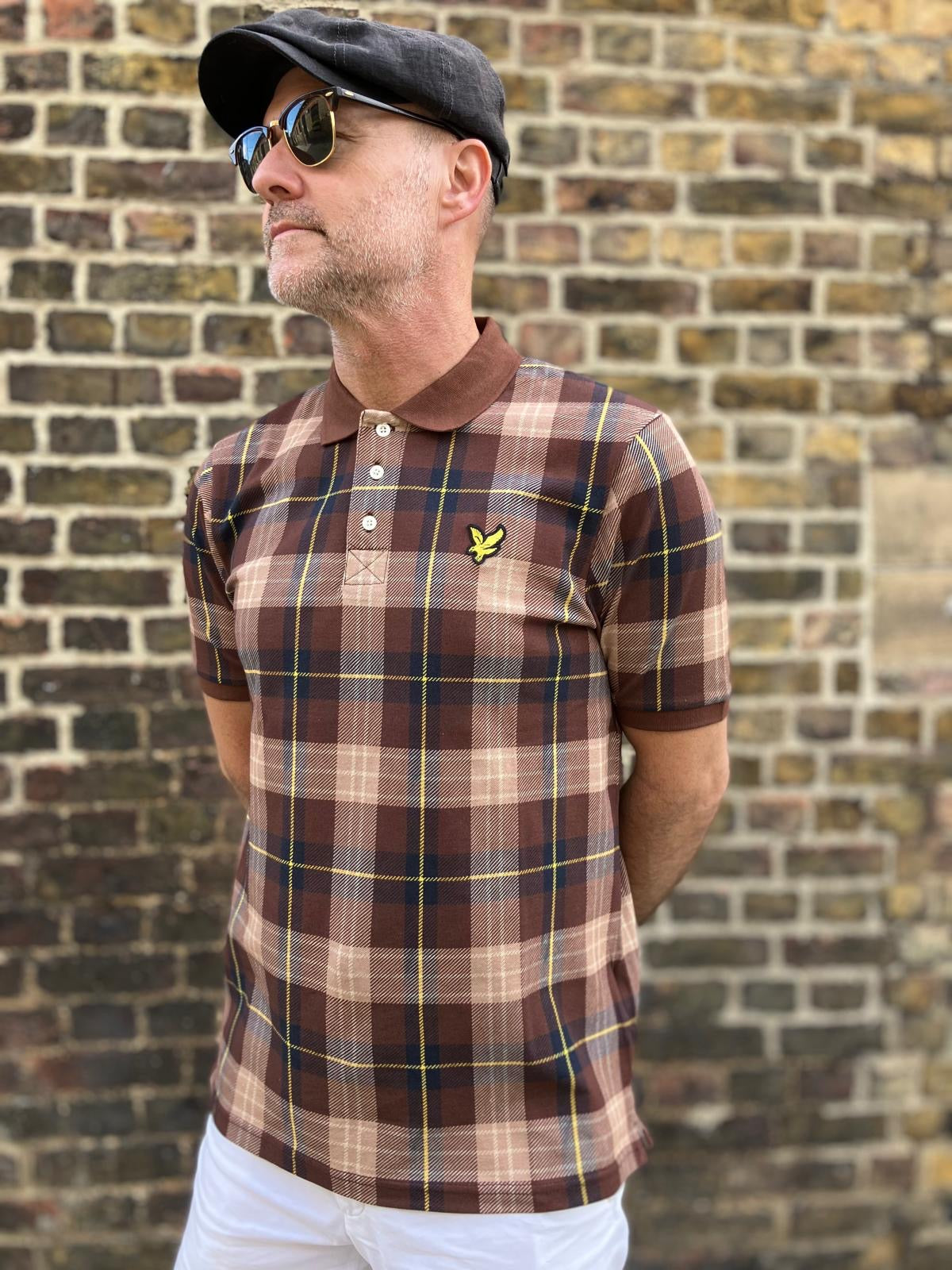 Tartan Brown / Gold - Polo Knit