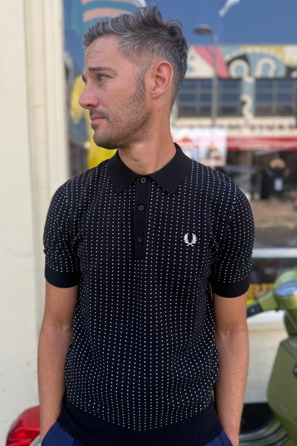 K3307 Boucle Dot Black - Polo