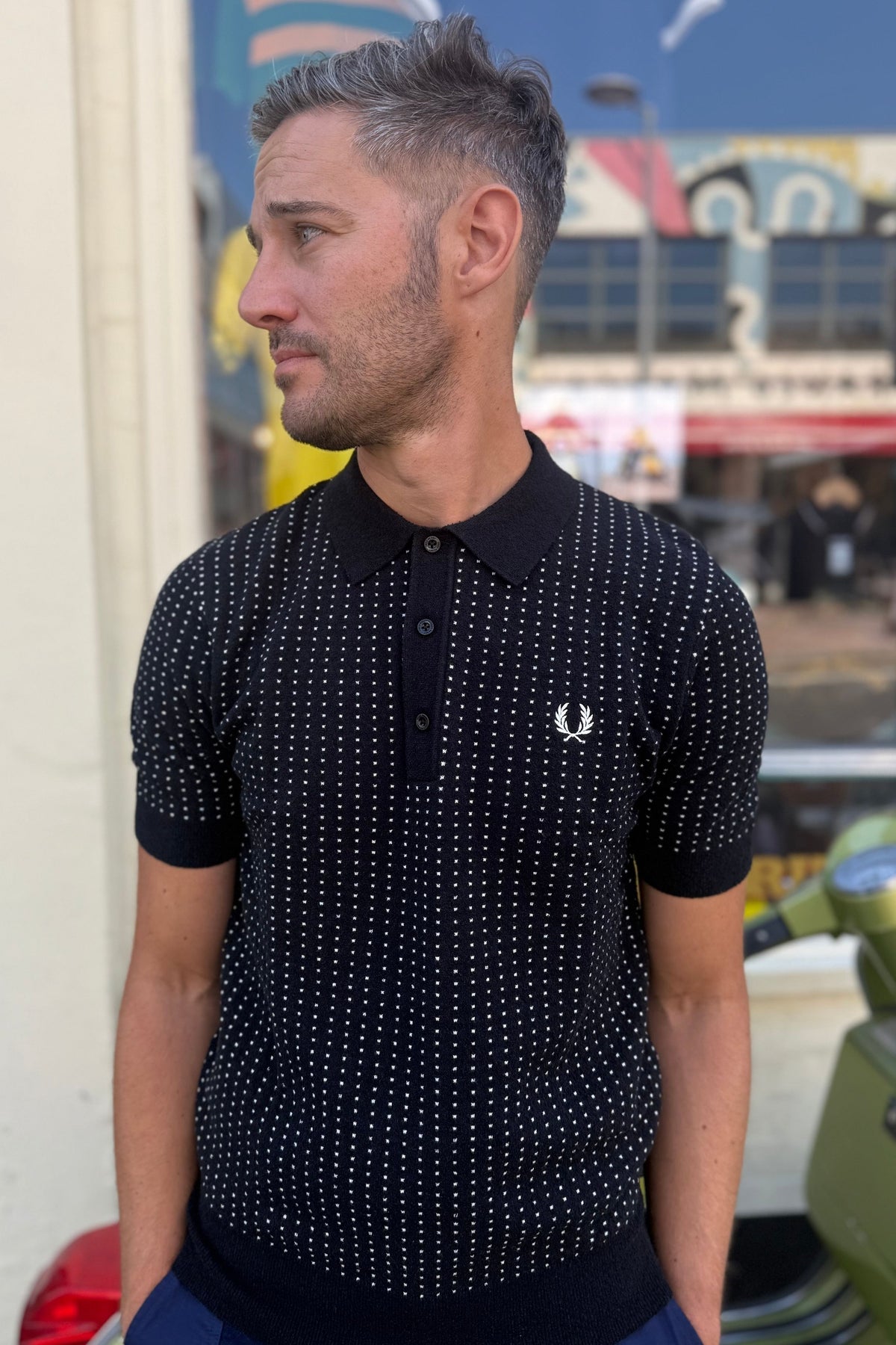 K3307 Boucle Dot Black - Polo