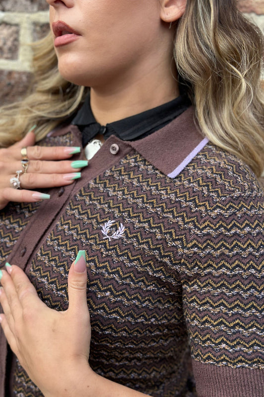 K8112 Boucle Jacquard / Carrington Brick - Knitted Polo