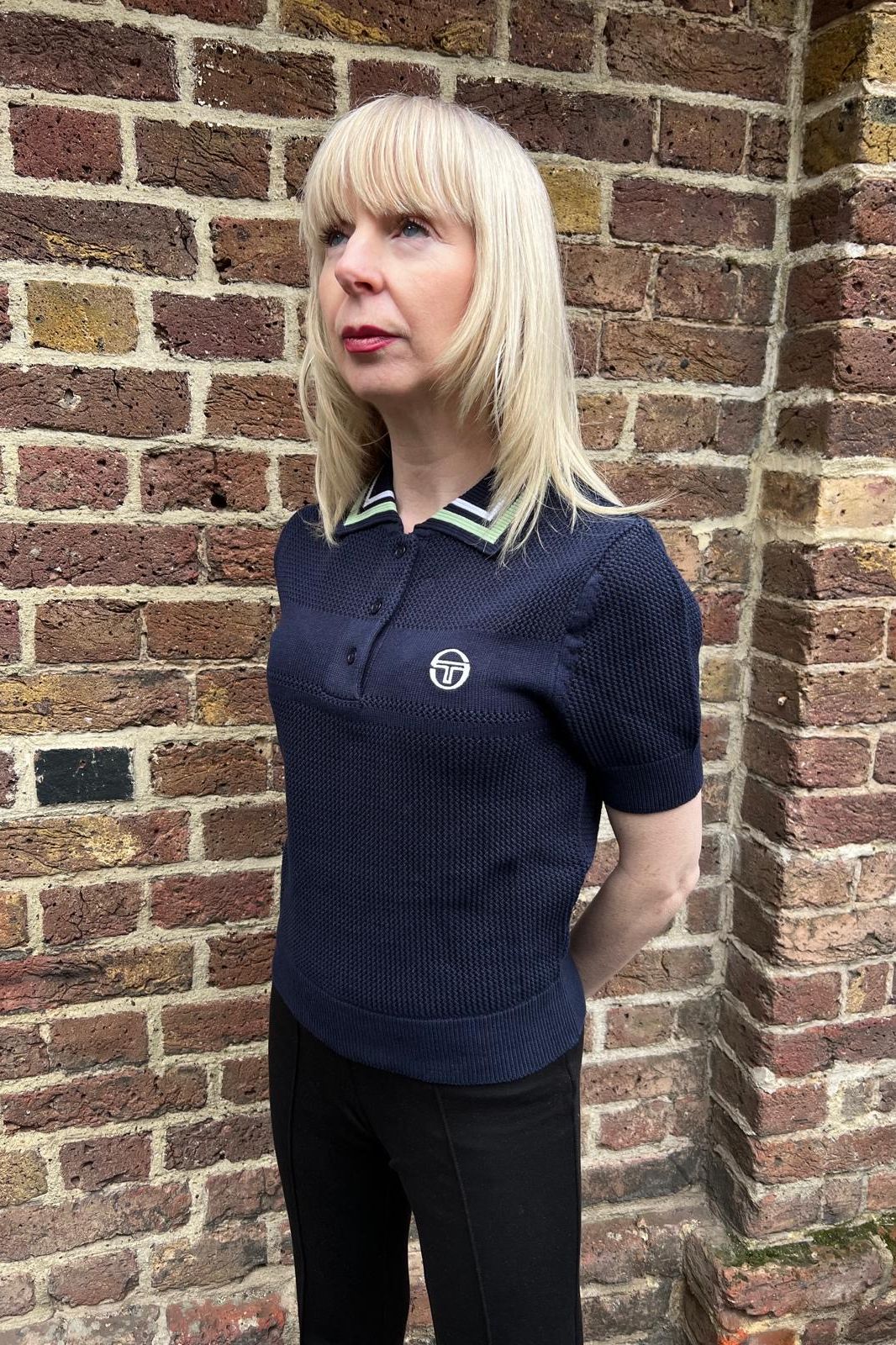 Sienna Maritime Blue/SeaSpray - Knitted Polo