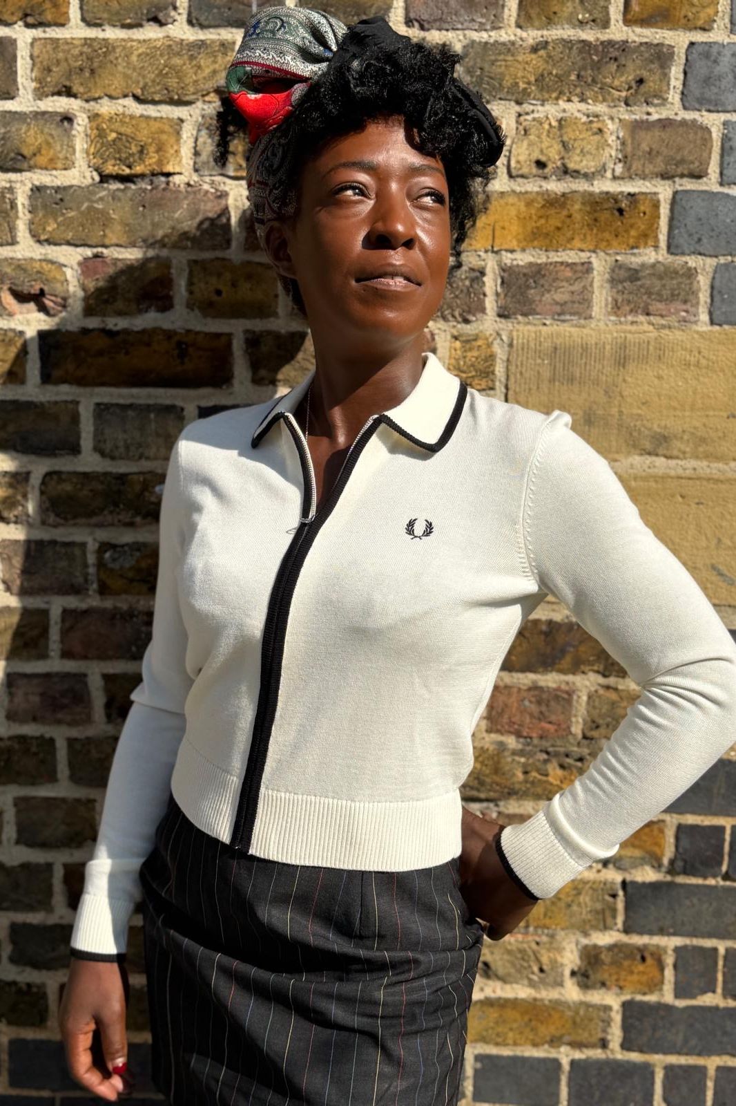 K3122 Zip through Knitted Ecru - Shirt