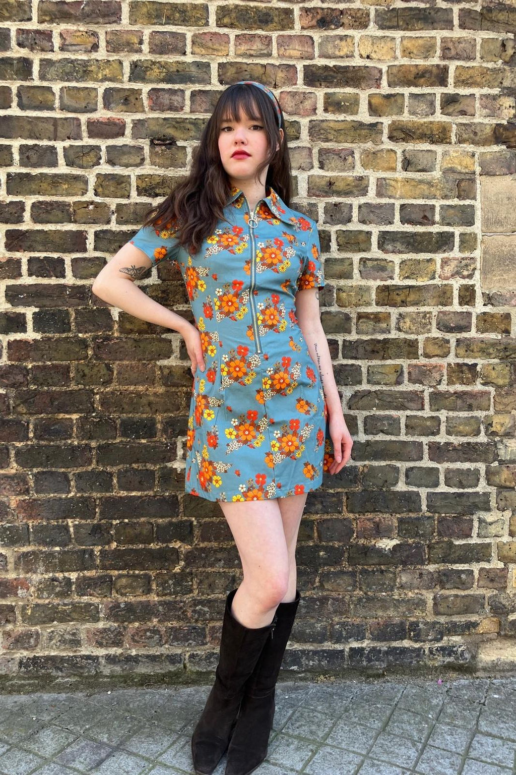 Floral Country Blooms Sky - Dress