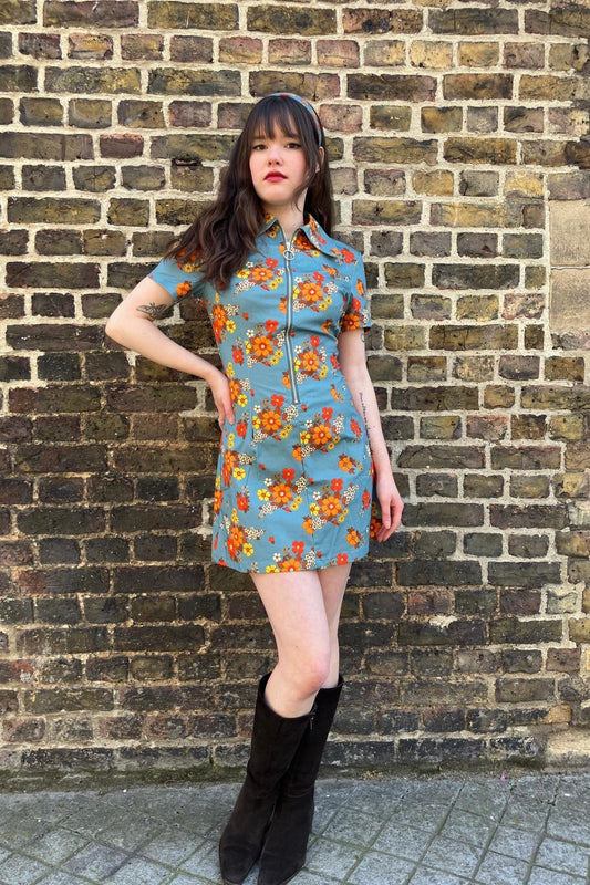 Floral Country Blooms Sky - Dress