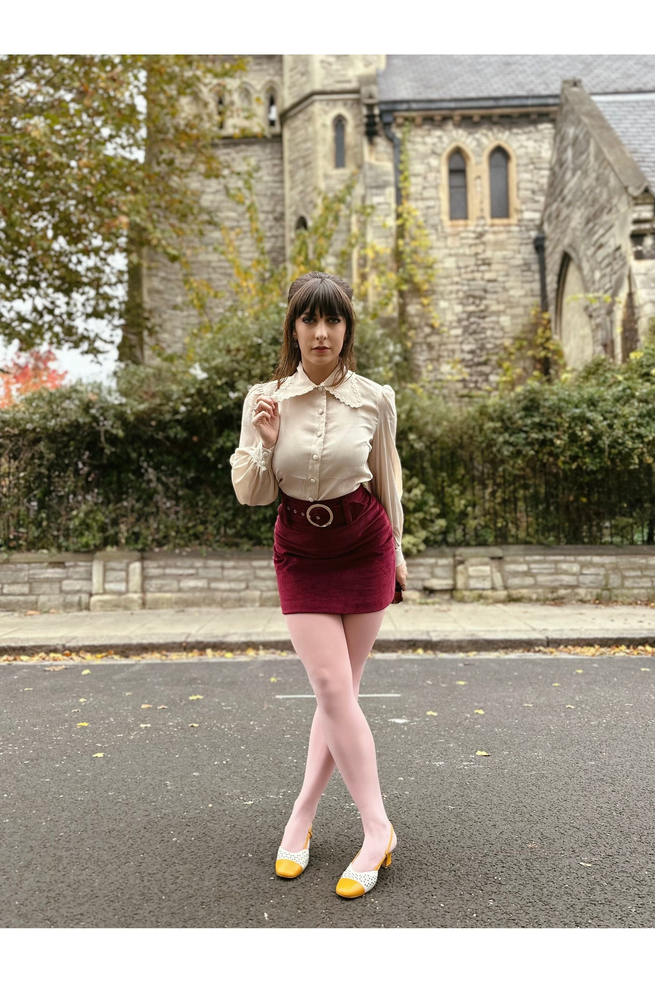 Marianne Cream Flower Tipped Collar - Blouse