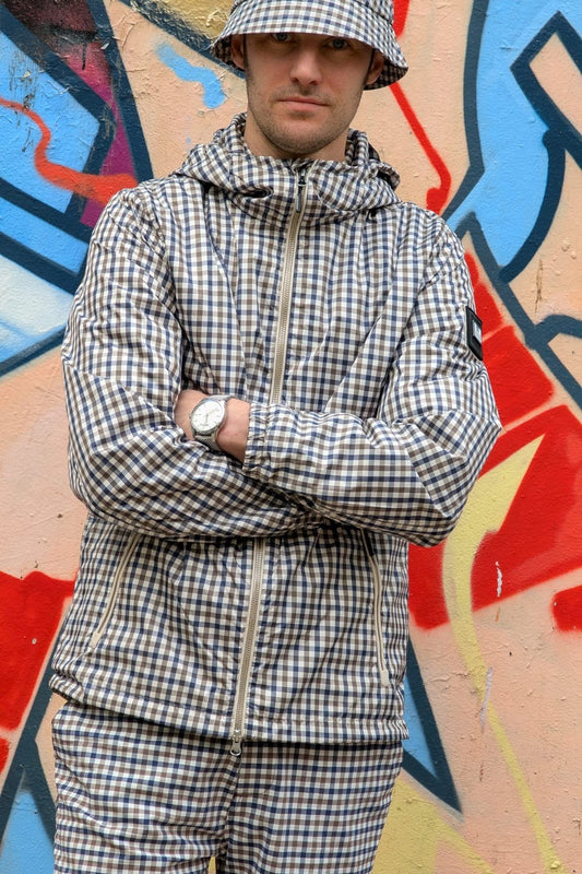 Campania Midhoch Check Windbreaker - Jacket