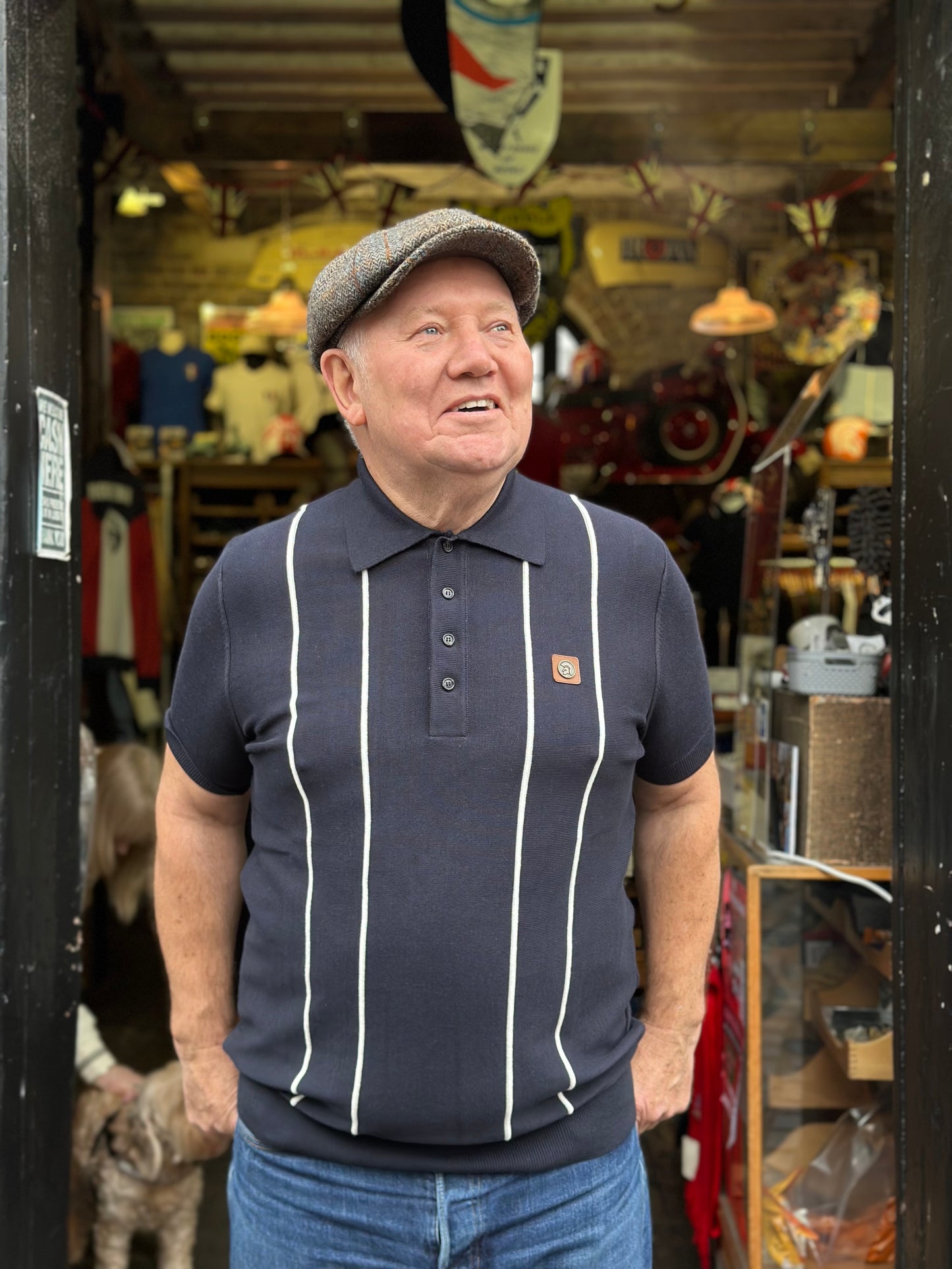 TR/8965 Raised Stripe Navy - Knitted Polo