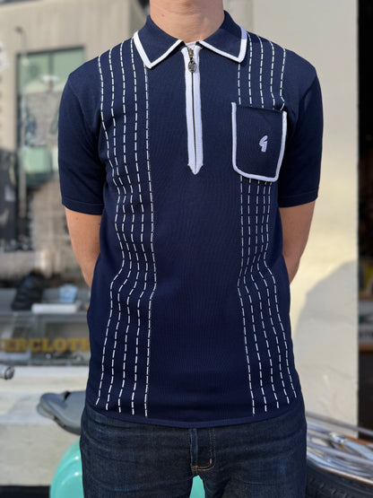 Archive Darron S/S Navy - Polo Knit