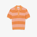 Weave Knit Cotton Orange / Rose Stripe - Polo