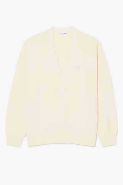 Rib Knit Cotton Blend Beige - Cardigan