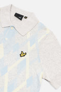 Cotton Argyle Light Grey - Knitted Polo
