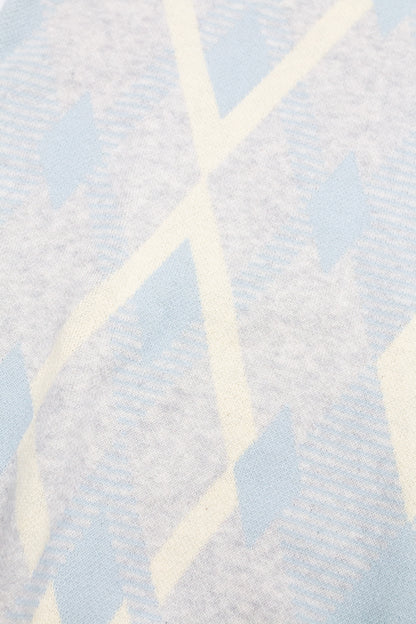 Archive Cotton Argyle V Neck Light Grey - Jumper