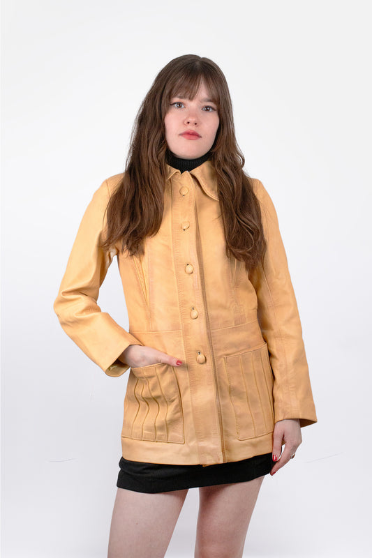 The "Avery" Butterscotch Leather - Jacket
