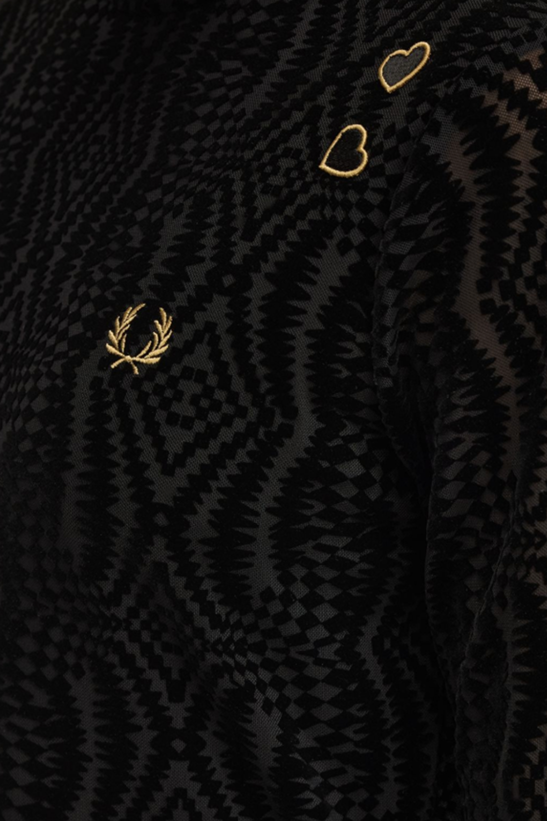 SG1112 Amy Winehouse Flock Print Mesh Black - Dress