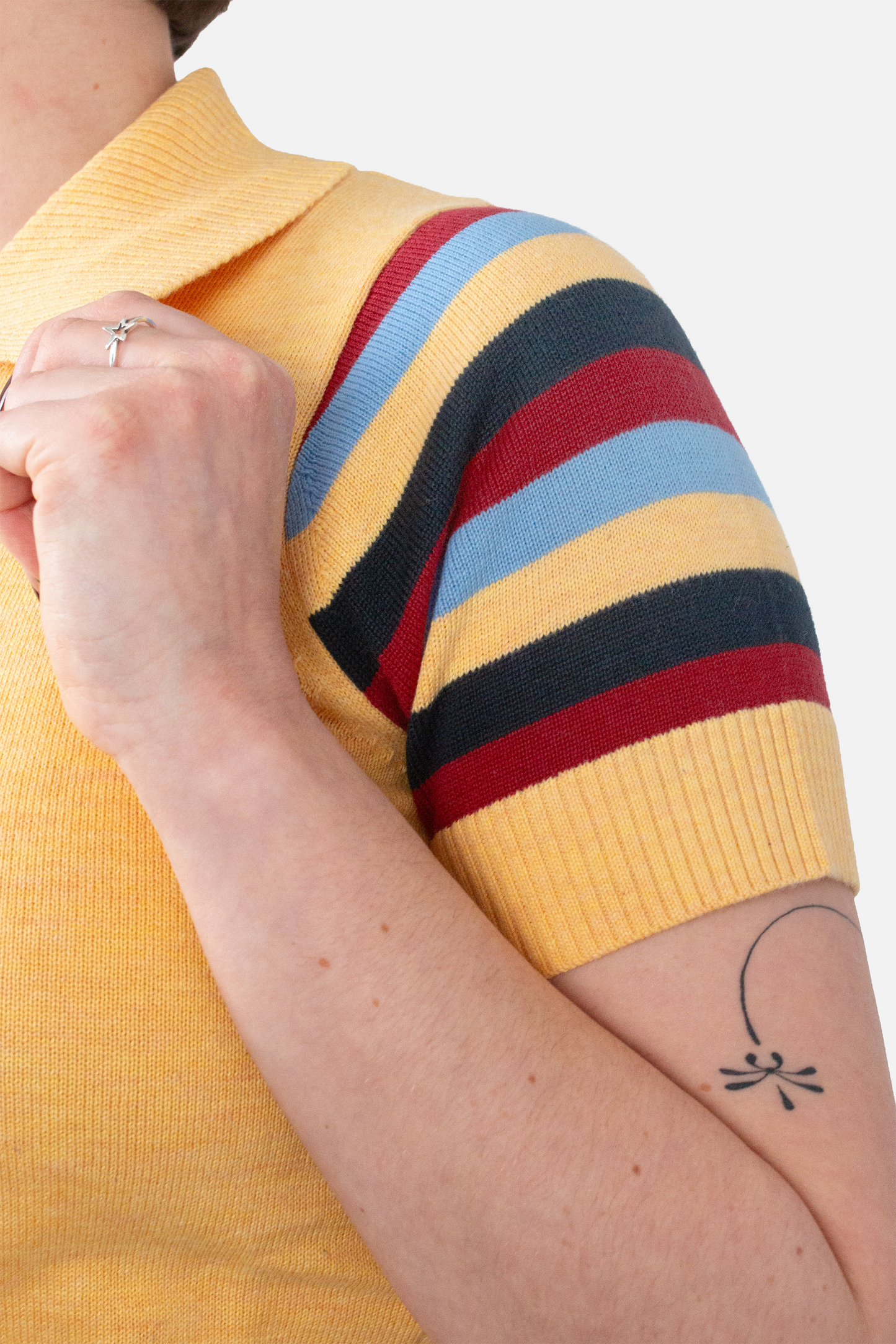 Babs Stripe Sleeve Pineapple - Polo Knit
