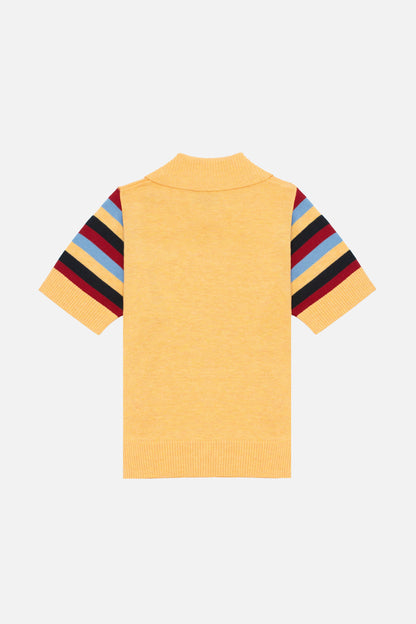 Babs Stripe Sleeve Pineapple - Polo Knit