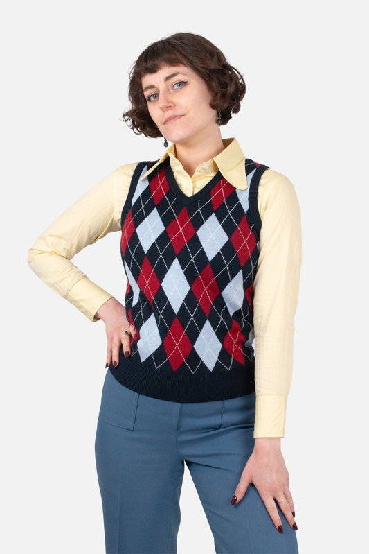 Bella Navy Knitted - Tank Top