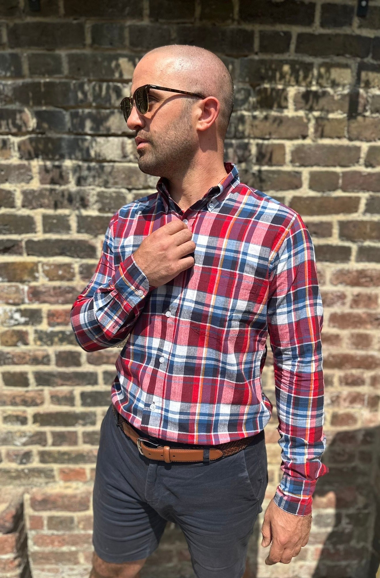 Lark Madras Cherry Red/Black Shadow Check - Shirt