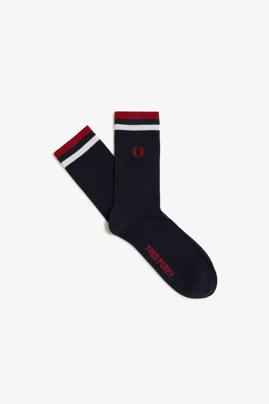 C1150 Tipped Sports Navy / Snow White / Burnt Red - Sock