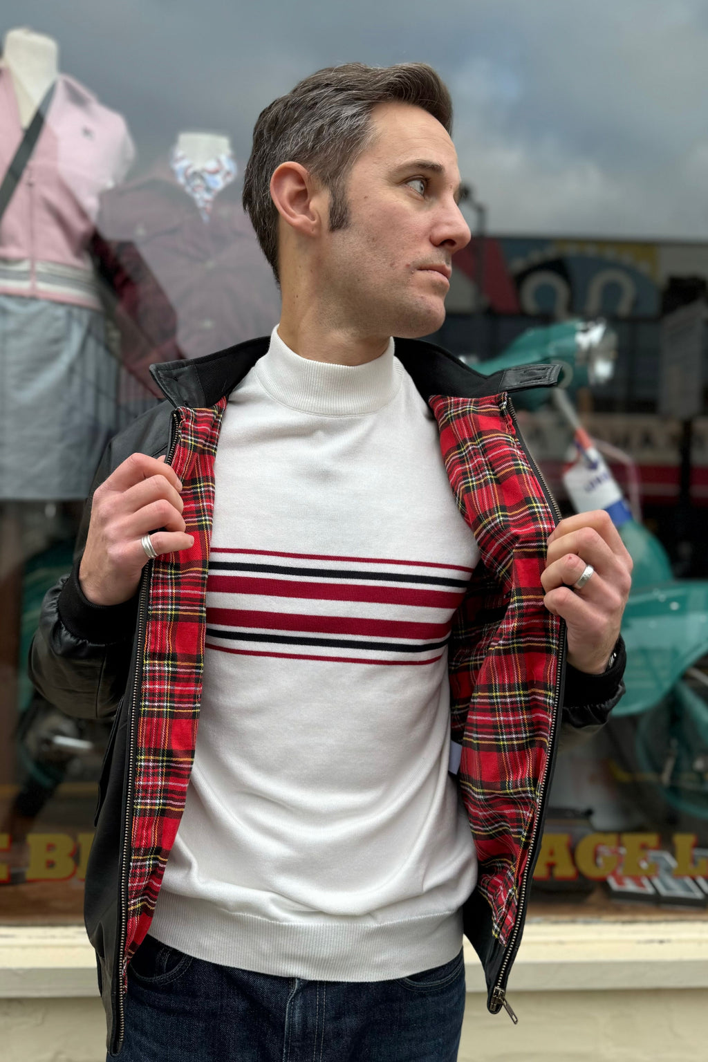 Men’s Leather Classic Black - Harrington Jacket
