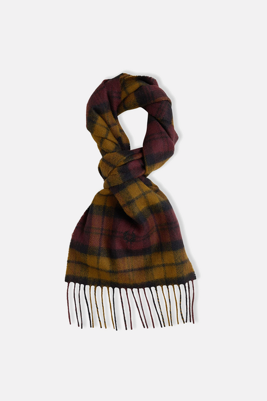 C8137 Lambswool Tartan Shaded Stone - Scarf