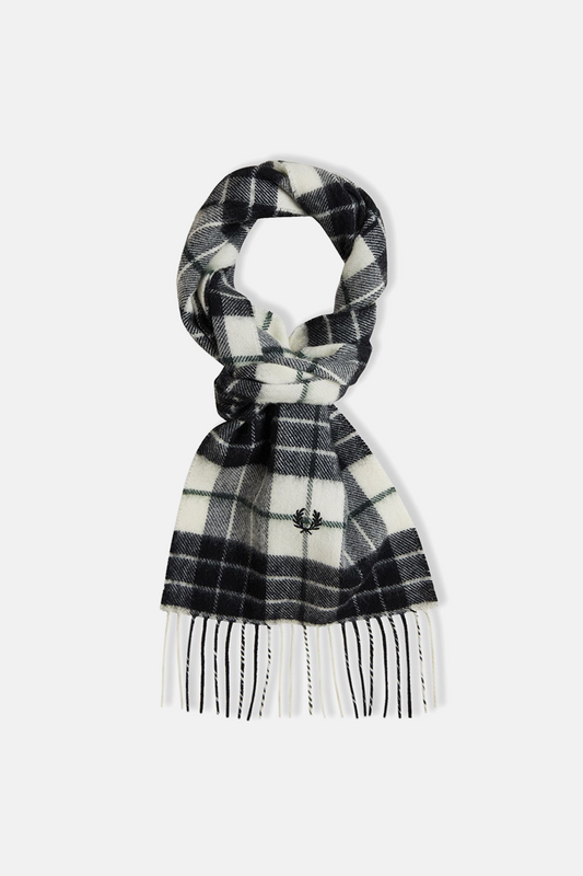 C8137 Lambswool Tartan Ecru - Scarf