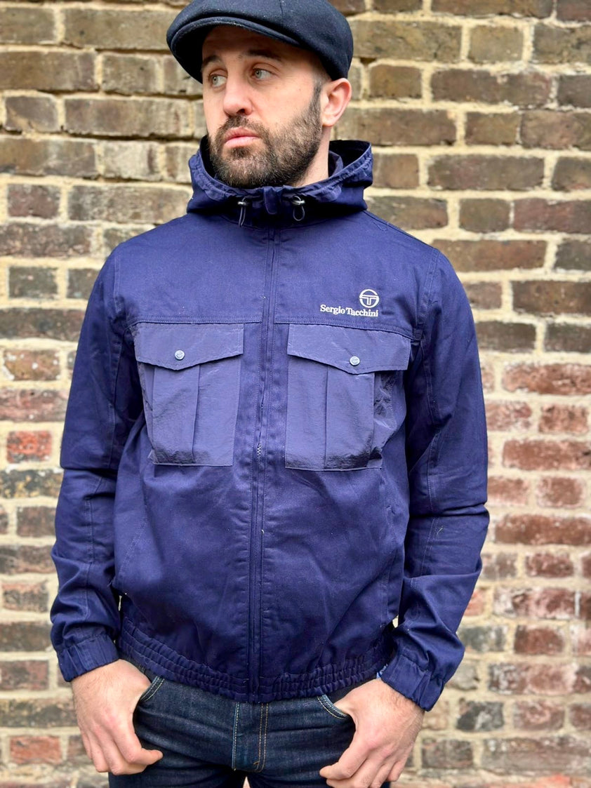 Sergio Tacchini - Dario Maritime Blue Hooded Technical - Jacket – The ...