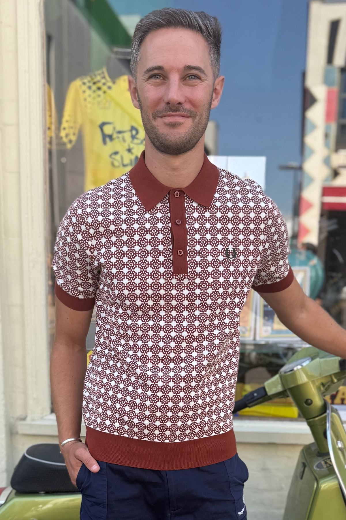 K3305 Floral Jacquard Brandy - Polo