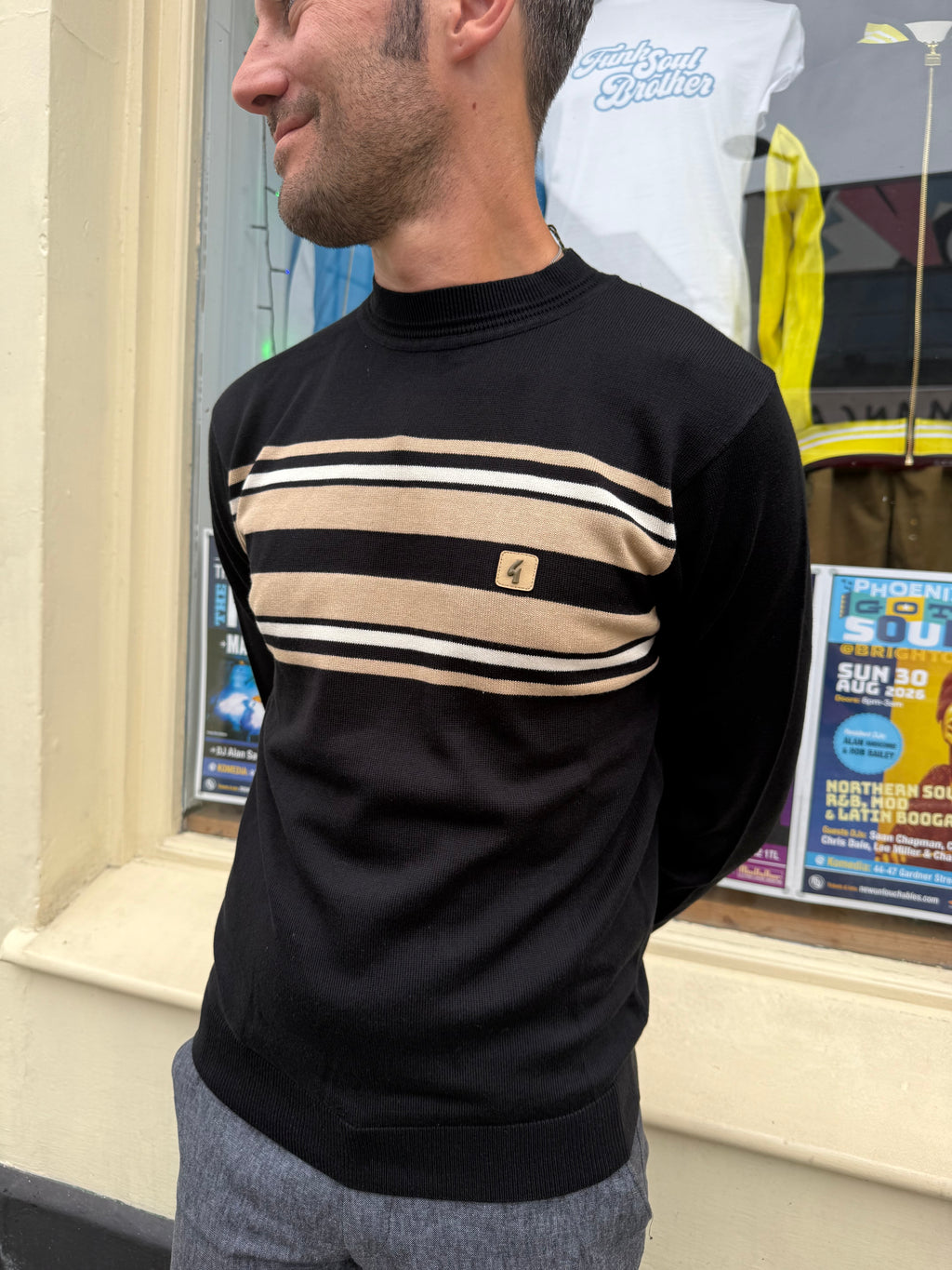 Liam Stripe Black - Knit