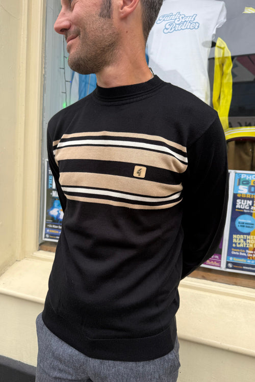 Liam Stripe Black - Knit