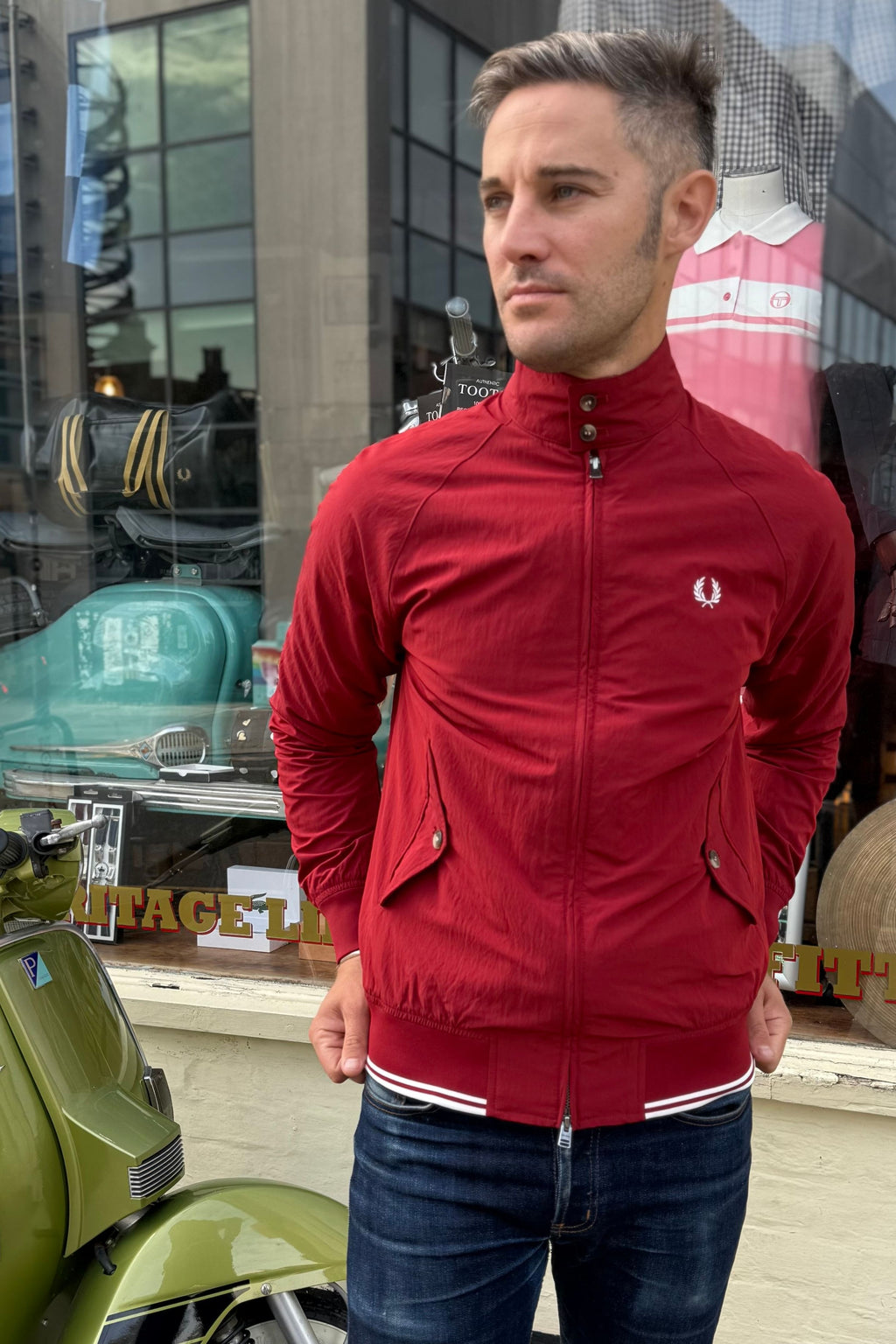 J2321 Crinkle Harrington Burnt Red - Jacket