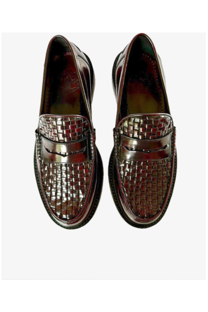 Delicious Junction Brummel Basket Weave Oxblood Loafer