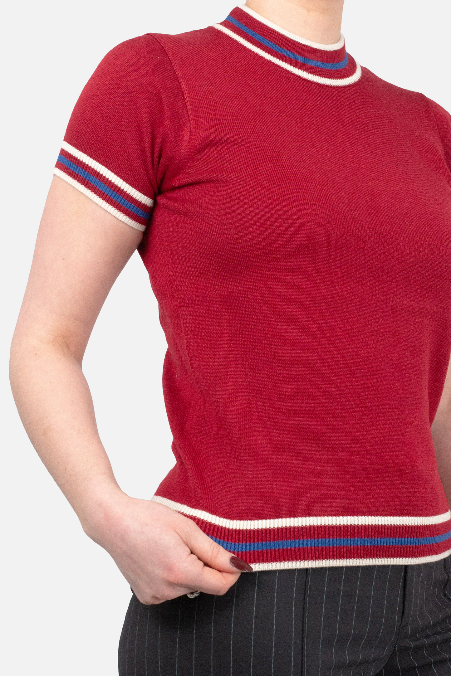 Dorval Cherry Knitted - Mock Turtle Neck