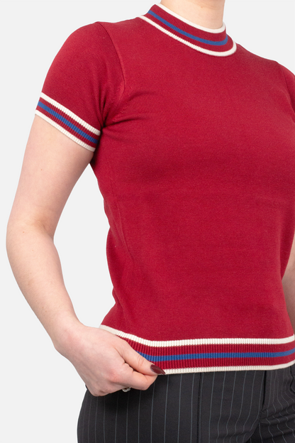 Dorval Cherry Knitted - Mock Turtle Neck