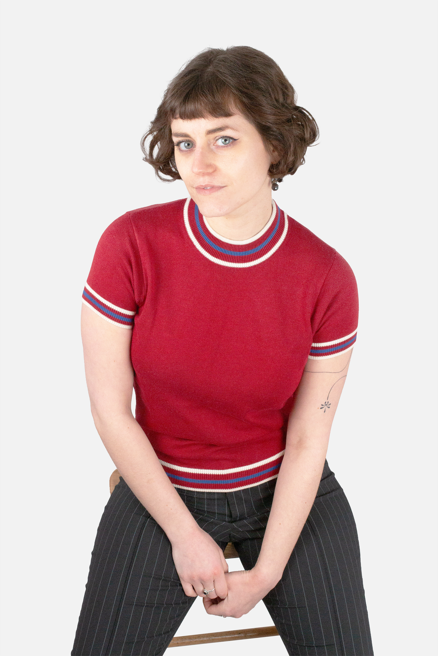 Dorval Cherry Knitted - Mock Turtle Neck